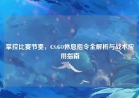 掌控比赛节奏，CS:GO休息指令全解析与战术应用指南