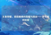 王者荣耀，竞技巅峰的荣耀与挑战——探寻最终阶段