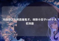 从白给之王到直播鬼才，细数小茄子CSGO十大名场面