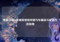 使命召唤16军械库使用攻略与专属战斗配置打造指南