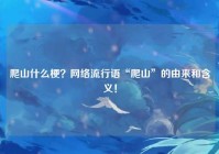 爬山什么梗？网络流行语“爬山”的由来和含义！