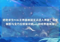 绝地求生PUBG主界面黑屏无法进入界面？深度解析与全方位修复攻略pubg游戏界面黑屏