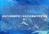 命运方舟新服开荒（命运方舟新服开荒职业推荐）