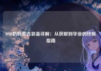 DNF奶妈荒古装备详解：从获取到毕业的终极指南