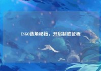 CSGO选角秘籍，开启制胜征程