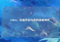COD16，光追开启与否的深度探究