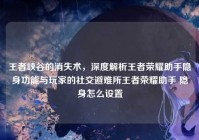 王者峡谷的消失术，深度解析王者荣耀助手隐身功能与玩家的社交避难所王者荣耀助手 隐身怎么设置