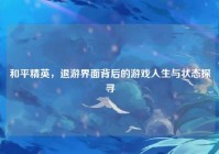 和平精英，退游界面背后的游戏人生与状态探寻