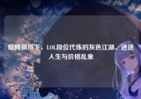 暗网银爪下，LOL段位代练的灰色江湖、迷途人生与价格乱象