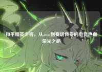 和平精英少将，从.com到赛场传奇的电竞热血荣光之路