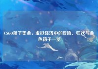 CSGO箱子美金，虚拟经济中的冒险、狂欢与金色箱子一览