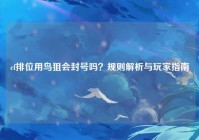 cf排位用鸟狙会封号吗？规则解析与玩家指南