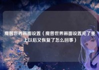 魔兽世界画面设置（魔兽世界画面设置完了重上以后又恢复了怎么回事）