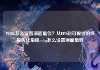 PUBG怎么设置画面最佳？从FPS到可视性的终极优化指南pubg怎么设置画面最好