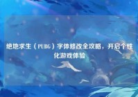 绝地求生（PUBG）字体修改全攻略，开启个性化游戏体验
