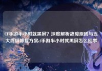 CF手游半小时就黑屏？深度解析故障原因与五大终极修复方案cf手游半小时就黑屏怎么回事