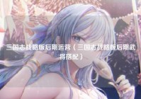 三国志战略版后期运营（三国志战略版后期武将搭配）