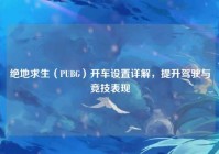 绝地求生（PUBG）开车设置详解，提升驾驶与竞技表现