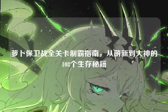 萝卜保卫战全关卡制霸指南,从萌新到大神的108个生存秘籍