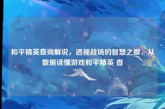和平精英查询解说，透视战场的智慧之眼，从数据读懂游戏和平精英 杳