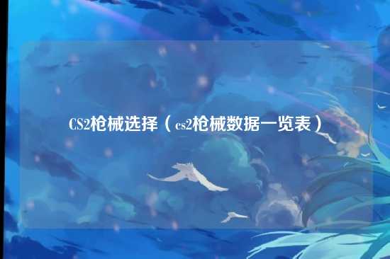 CS2枪械选择（cs2枪械数据一览表）